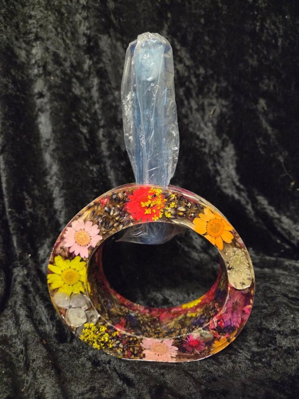 Handcrafted Floral Resin Vase Real Dried Flowers Functional Art Piece